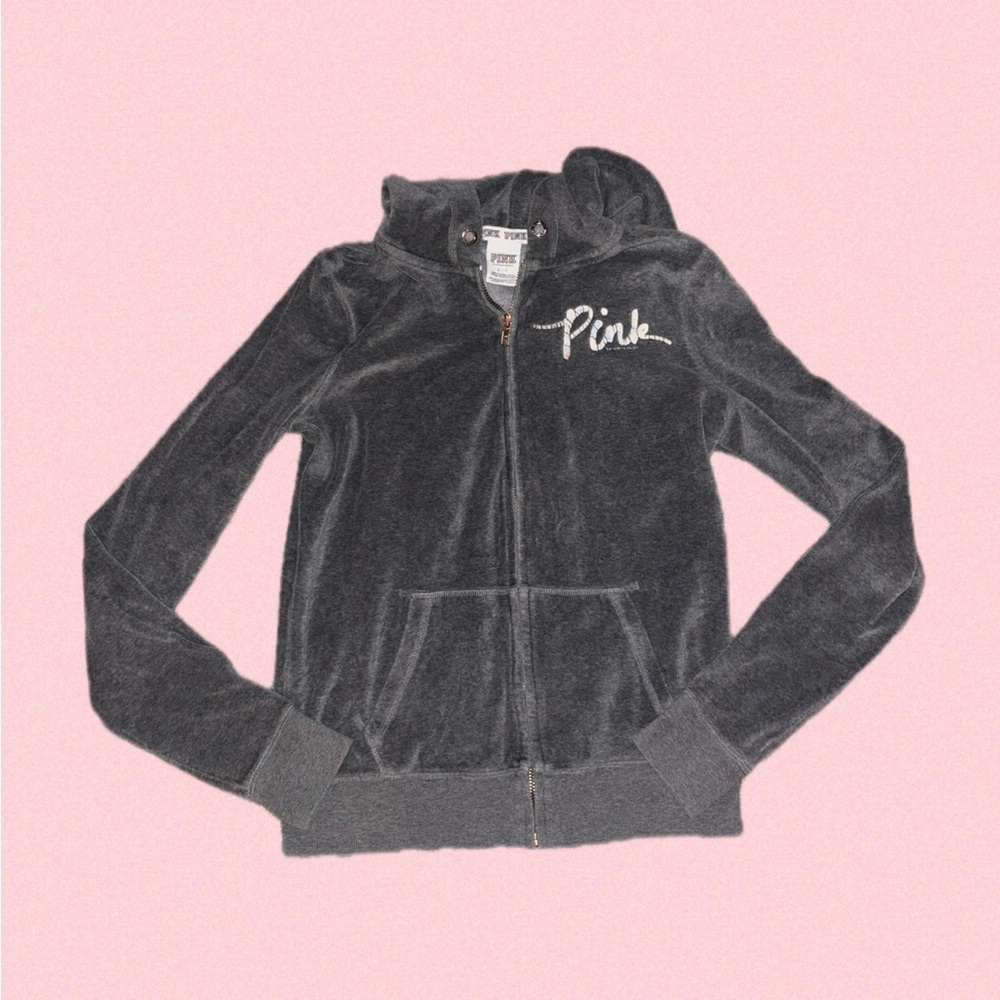 PINK Victoria's Secret Gray Hoodie Jacket